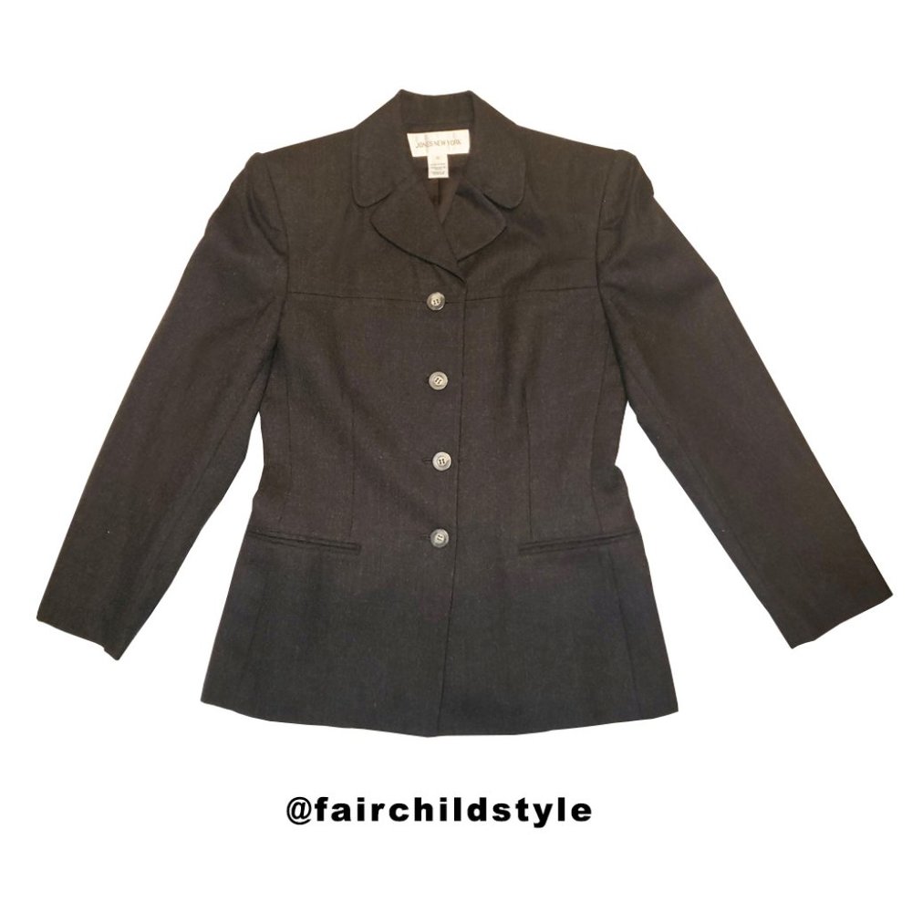 JONES NEW YORK - Grey Wool Blazer - Size 8
